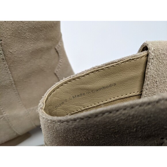 Dolce Vita Ankle Suede Boots Western Beige Slip On Wedge Booties Size 7.5 NEW - Picture 4 of 8